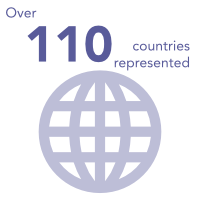 Over 100 countries represented