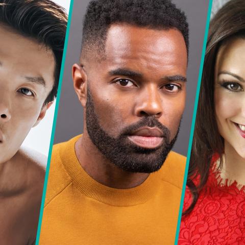 Headshot collage of former Boston Ballet principal dancer John Lam, actor De’Lon Grant, and mezzo-soprano Sandra Piques Eddy.