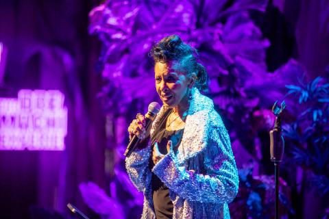 Nona Hendryx speaks at Sonic Futures Multichannel Works event at Lincoln Center